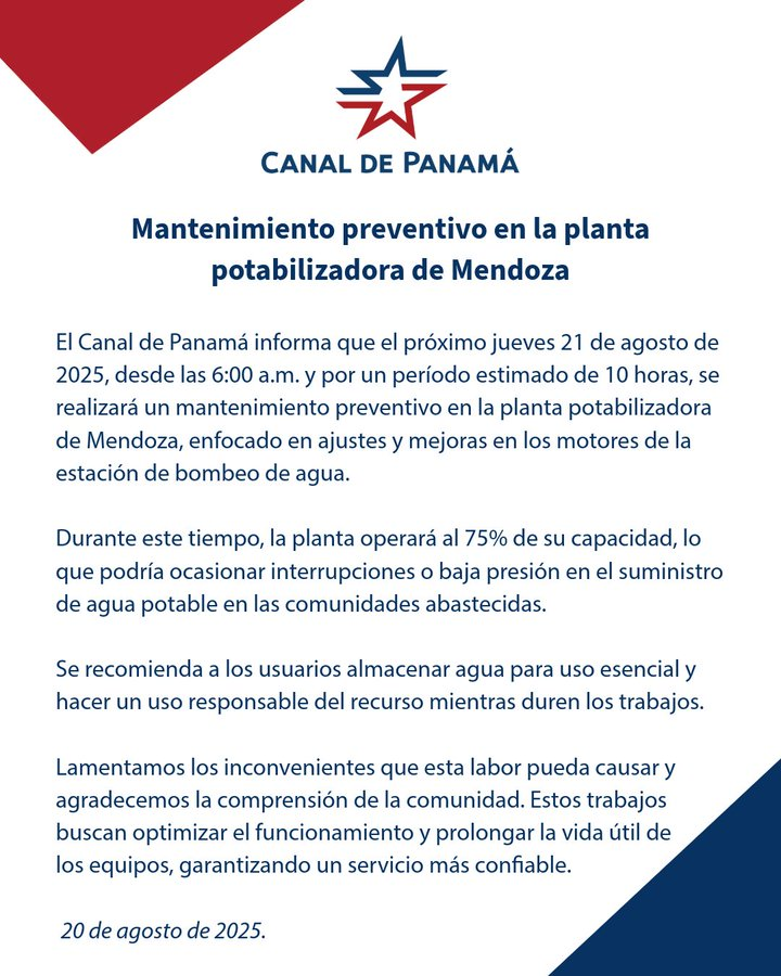 image-3 ACP anuncia trabajos de mantenimiento en planta potabilizadora de Mendoza este 21 de agosto